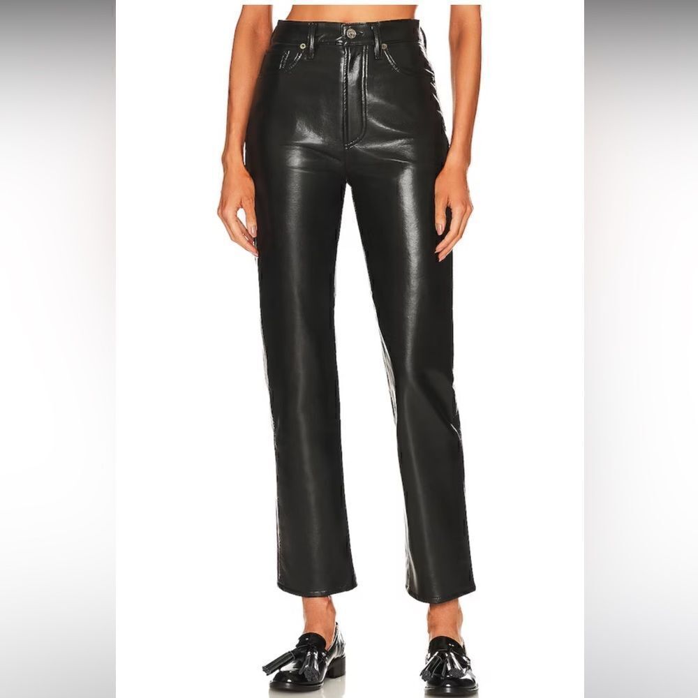 Agolde Black Straight Leg Pants - Picture 2 of 13